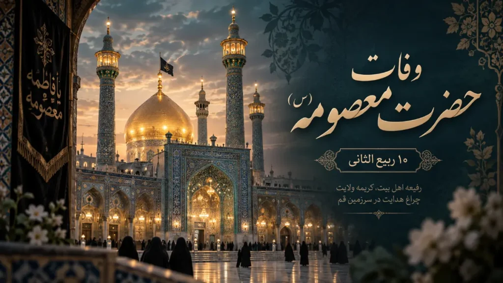 متن تسلیت وفات حضرت معصومه (س) با تصویر حرم حضرت فاطمه معصومه در قم